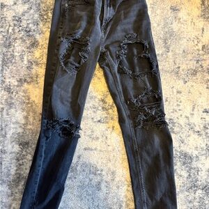 Distressed Black Jeans